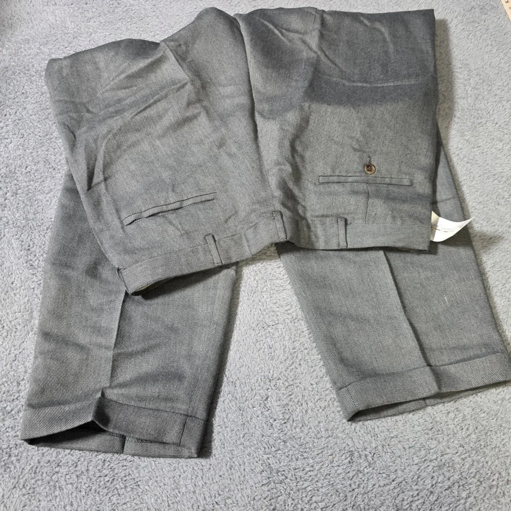 Allyn Saint George Mens 36x30 Dress Pants Grey Pleated Cuffed American Classic